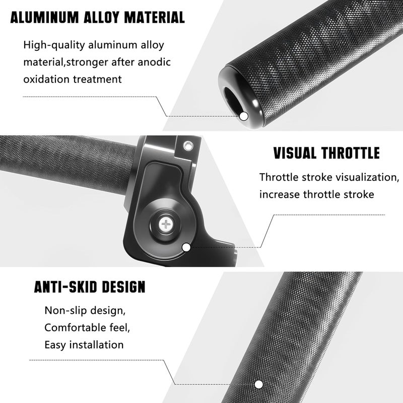 JXPANG Motorcycle Throttle Assembly,7/8" Quick Twist Throttle Grips with Throttle Cable Aluminum Alloy Universal for CRF KLX SSR TTR 110 125 150 250cc Dirt Pit Bike ATV Mini Bike - Image 2